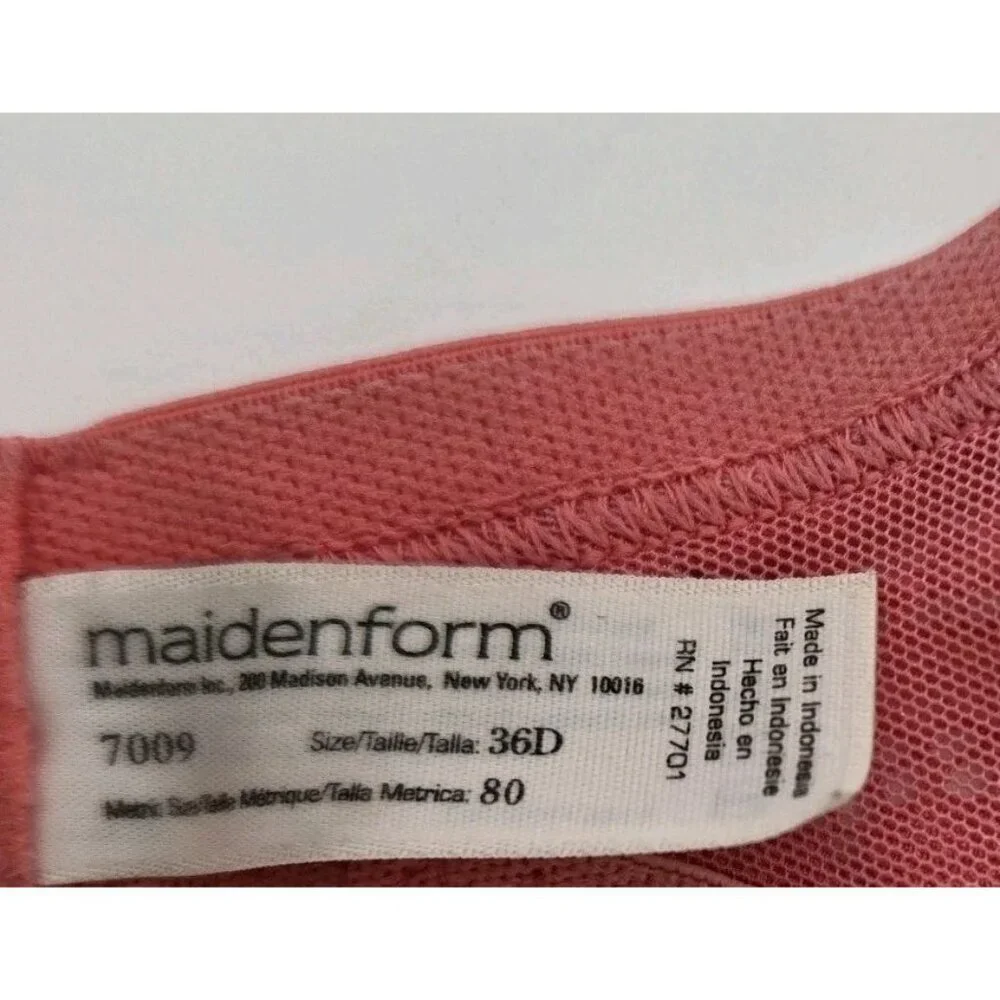 Maidenform One Fab Fit Custom Lift Underwire Bra Womens 36D Pink Lace 7009 27701
